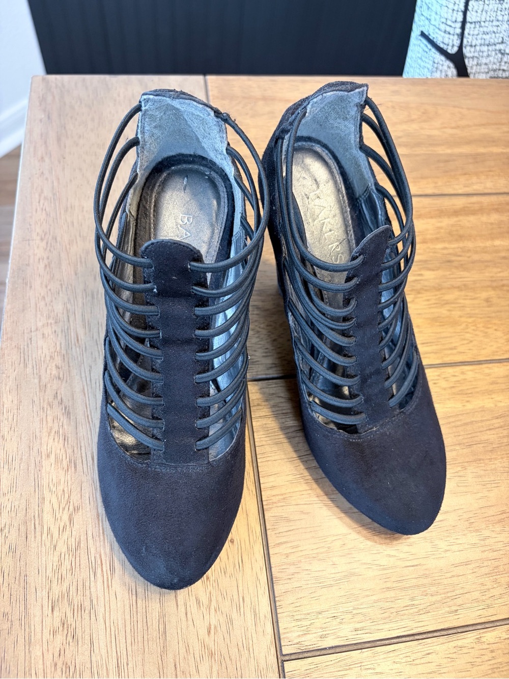 Bakers store Black Strappy Suede Women's Heels